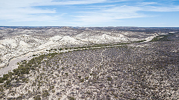 俯视,全景,沙漠,下加利福尼亚州,半岛,北方,墨西哥
