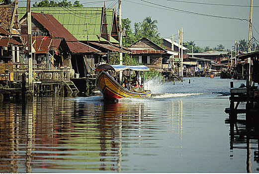 水上客船,运河,曼谷,泰国