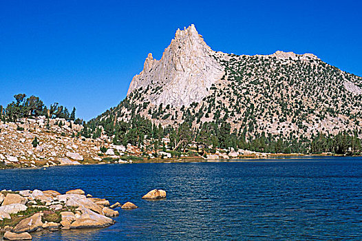大教堂,顶峰,蓝绿色,水,湖,区域,优胜美地国家公园,加利福尼亚