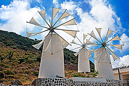 风车,克里特岛,希腊