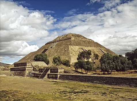太阳金字塔,特奥蒂瓦坎,阿芝台克,文明,靠近,墨西哥城,墨西哥,中美洲