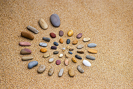 螺旋,鹅卵石,沙子