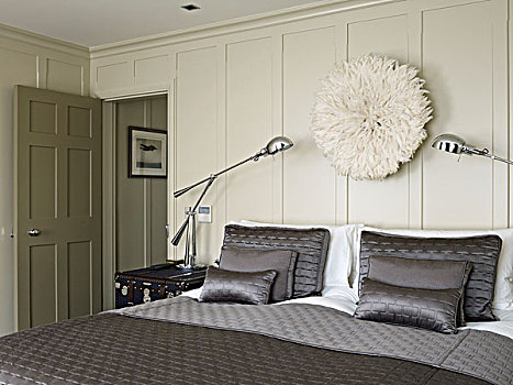 双人床,白色,木头,卧室,住房,伯林顿,丝绸之路,伦敦,英格兰,英国