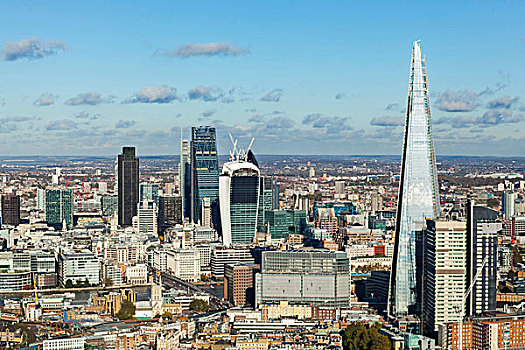 俯视,航拍,伦敦,首都,碎片,风景,城市,摩天大楼,建筑,城市天际线