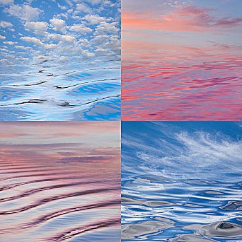 抽象拼贴画,水,天空,图像