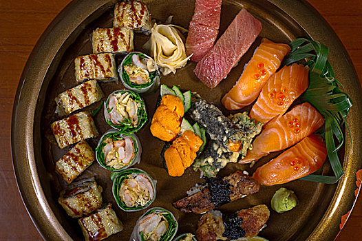 新鲜,寿司,选择,组合,种类