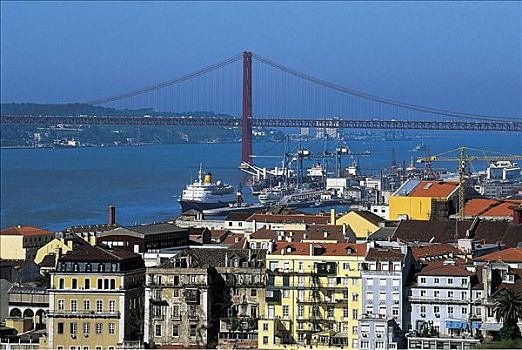 桥,四月,河,里斯本,葡萄牙,欧洲