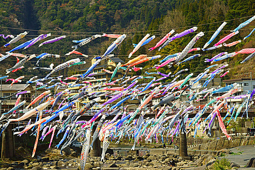 温泉,鲤帜,节日,熊本,日本