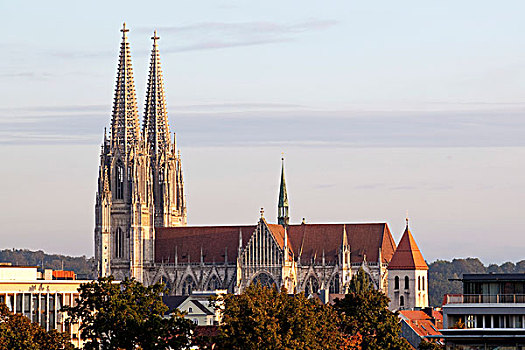 雷根斯堡,大教堂,圣徒,世界遗产,巴伐利亚,德国,欧洲