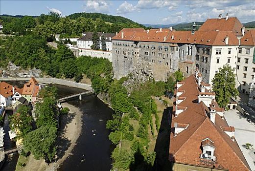 城堡,历史,老城,捷克,克鲁姆洛夫,南,波希米亚,捷克共和国