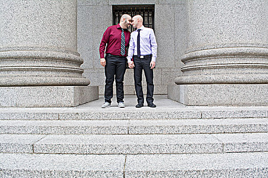两个男人,握手,法院,结婚,市政厅,纽约