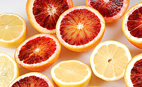 橘子,柠檬,切削