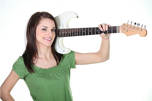 女孩,吉他