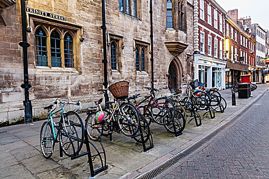 英格兰,剑桥郡,剑桥,停放,自行车