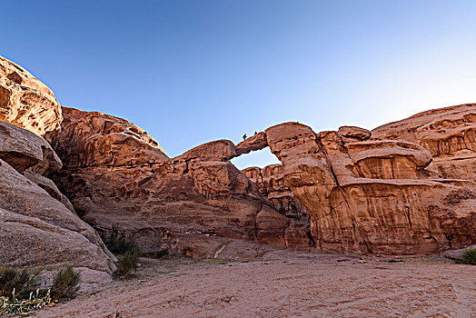 岩石构造,天然拱,瓦地伦,荒芜,荒野,南方,约旦