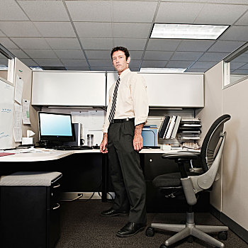 年轻,白人,商务人士,衬衫,领带,办公室