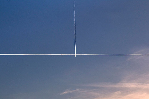 航拍,飞行云,右边,角度,蓝天,科隆,莱茵兰,北莱茵威斯特伐利亚,德国,欧洲