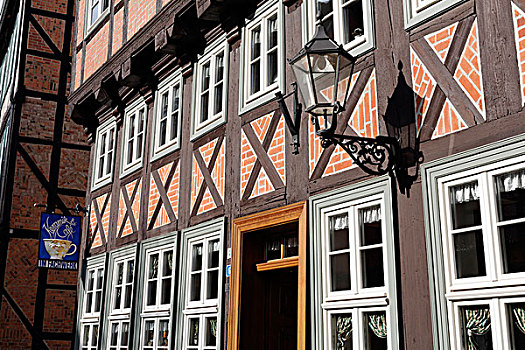 半木结构,房子,17世纪,世纪,奎德琳堡,哈尔茨山,萨克森安哈尔特,德国,欧洲