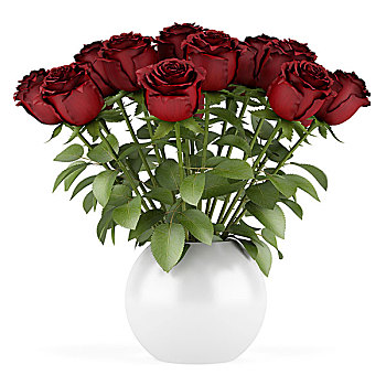 花束,红玫瑰,花瓶,隔绝