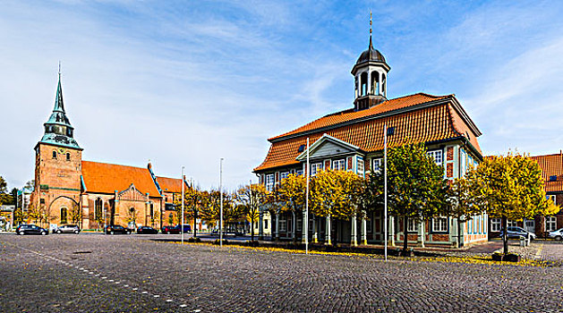 教堂,市政厅,梅克伦堡前波莫瑞州,德国,欧洲
