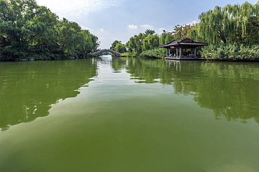 中国山东省济南市大明湖湖景风光