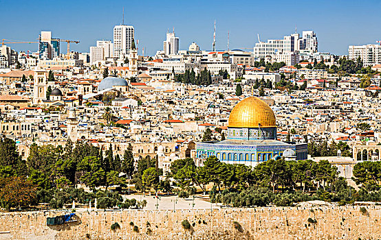天际线,老城,圣殿山,耶路撒冷,以色列,亚洲