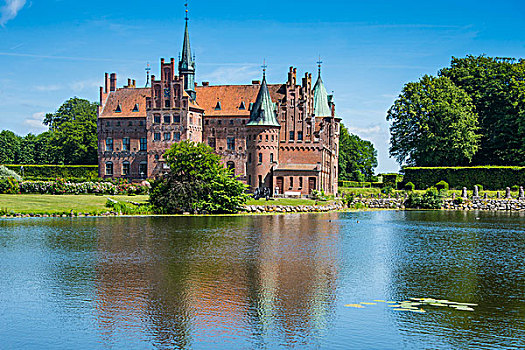 水塘,城堡,丹麦