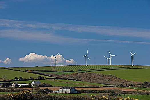 风电场,康沃尔,英国