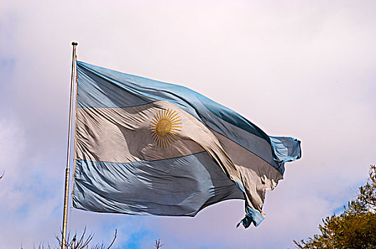 旗帜,阿根廷,蓝色,条纹,白色,金色,太阳,中间,布宜诺斯艾利斯,南美