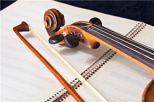 小提琴琴弓,卷,音乐,书本