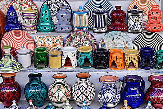 陶瓷,纪念品,玛拉喀什,摩洛哥,非洲