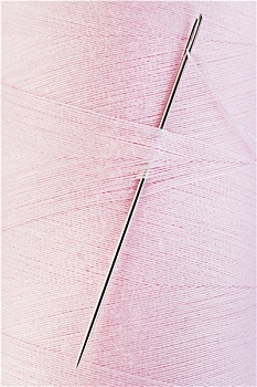 缝纫针,粉色,线,卷轴