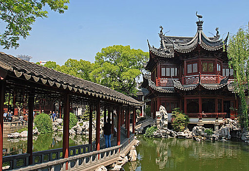 上海豫园古典园林玉华堂景区