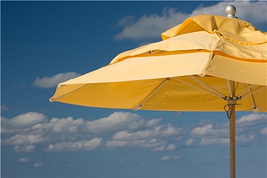 黄色,海滩伞