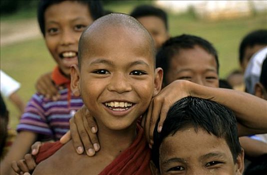 孩子,缅甸,儿童,亚洲