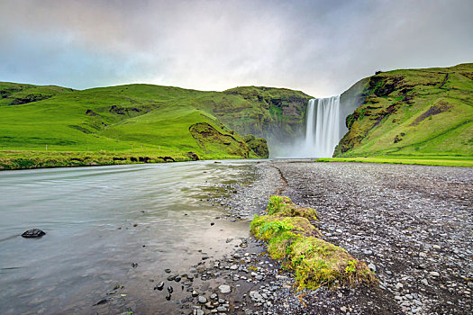 著名,瀑布,冰岛