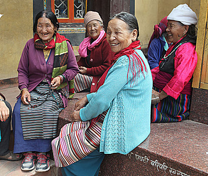 老,女人,加德满都,尼泊尔
