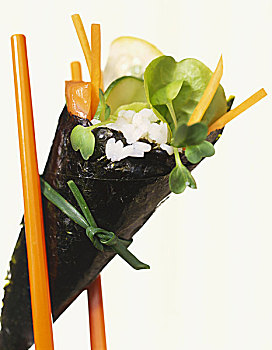 手卷寿司,蔬菜,豆瓣菜