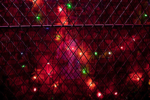 圣诞灯光,栅栏