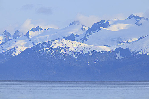 海洋,积雪,山峦,背景,冰,海峡,群岛,阿拉斯加,美国