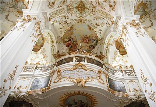 室内,教堂,巴伐利亚,德国,欧洲