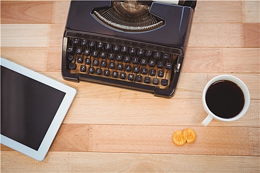 打字机,数码,咖啡,书桌,办公室