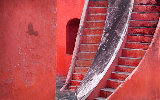 特写,两个,陡峭,楼梯,平行,向上,红色,建筑