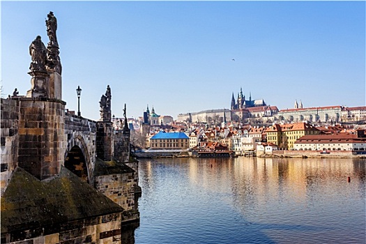 风景,大教堂,伏尔塔瓦河,布拉格