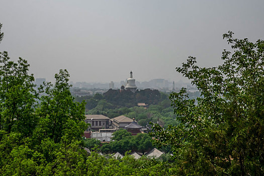 俯瞰北京北海公园白塔