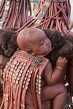 非洲,纳米比亚,孩子,辛巴族,手工制作,乡村,靠近