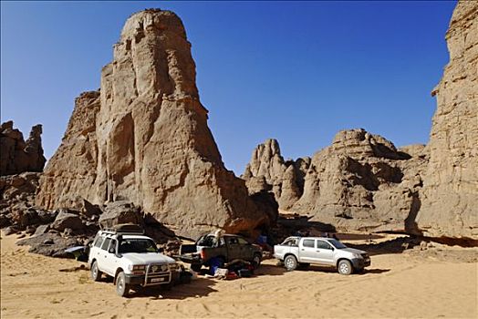 露营,营地,撒哈拉沙漠,阿尔及利亚,北非
