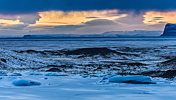 冰河,瓦特纳冰川,冬天,欧洲,冰岛,大幅,尺寸