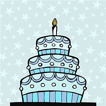 淡蓝色,生日蛋糕