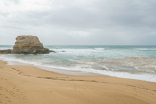 葡萄牙西海岸自然风光,欧洲西部大西洋海岸线黄昏风景